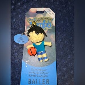 Watchover VOODOO DOLL Keychain, BALLER, Basketball Hotshot, 3" Tall